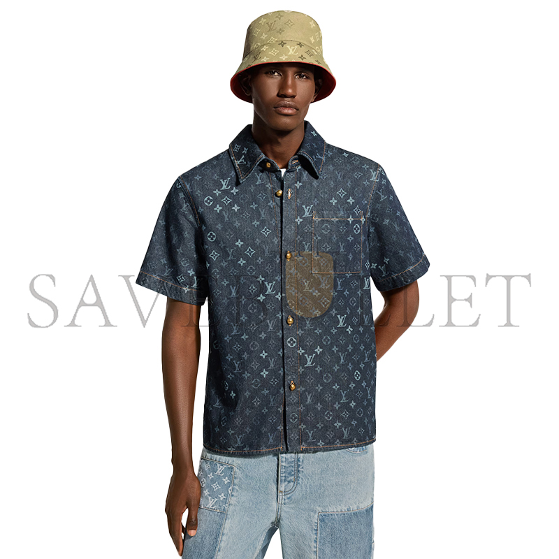 LOUIS VUITTON MONOGRAM DENIM SHORT-SLEEVED SHIRT 1AK7C6